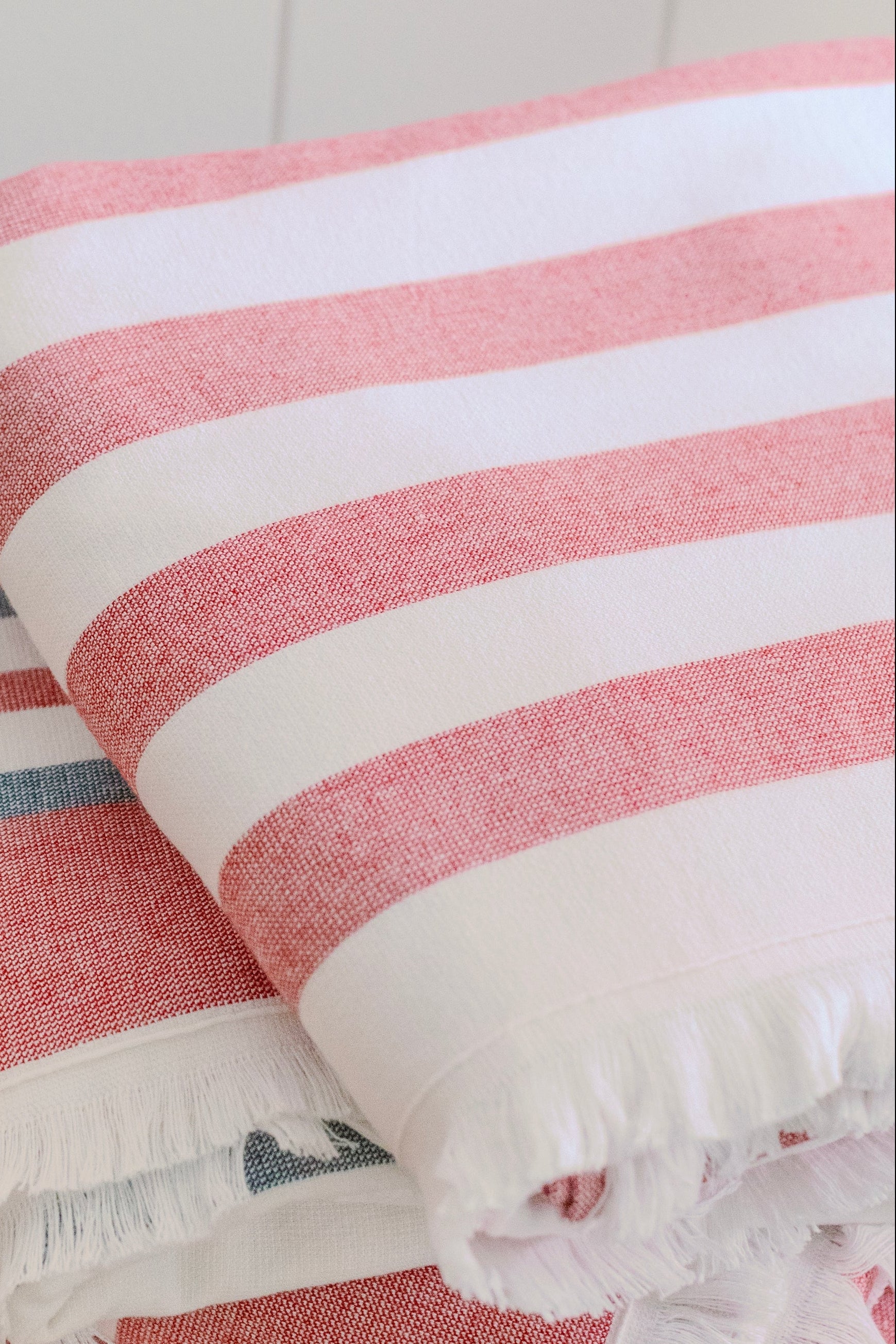 red and white beautiful luxury cotton Turkish towels for pool and home striped