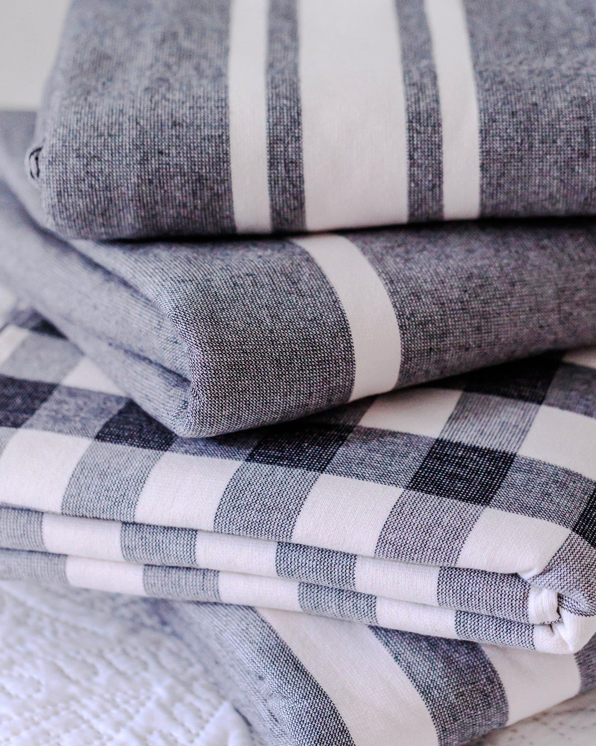 black and white beach towels, Turkish peshteri towels, gingham, stripe