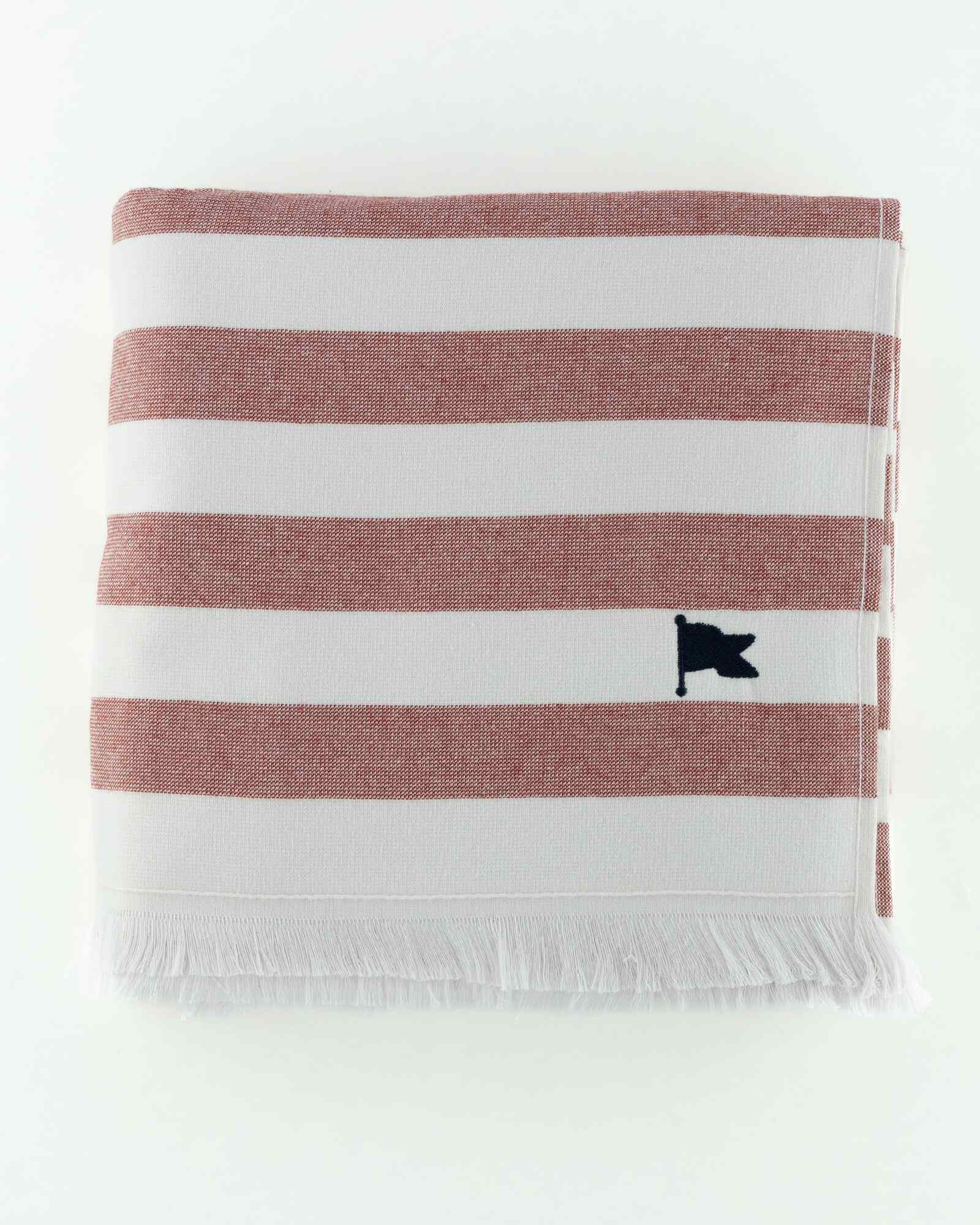 Banner Beach Towel Organic Cotton Luxury Stripe Carlsbad Two-Sided Thin Cute Designer Matching Decor Home Striped Pool Red