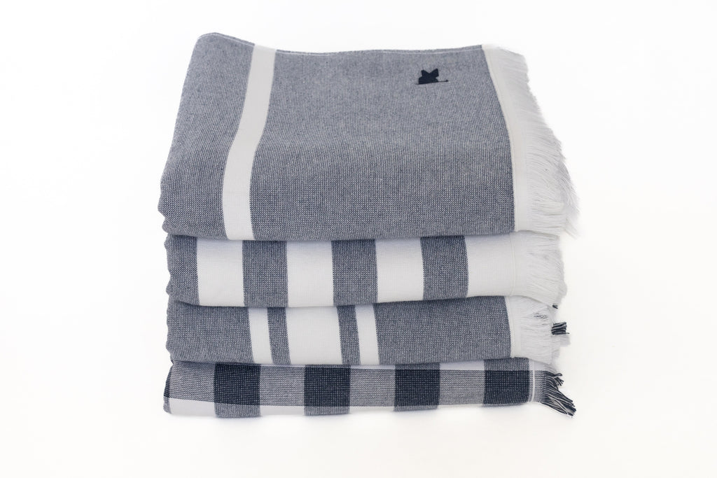 black and white beach towels, Turkish peshteri towels, gingham, stripe