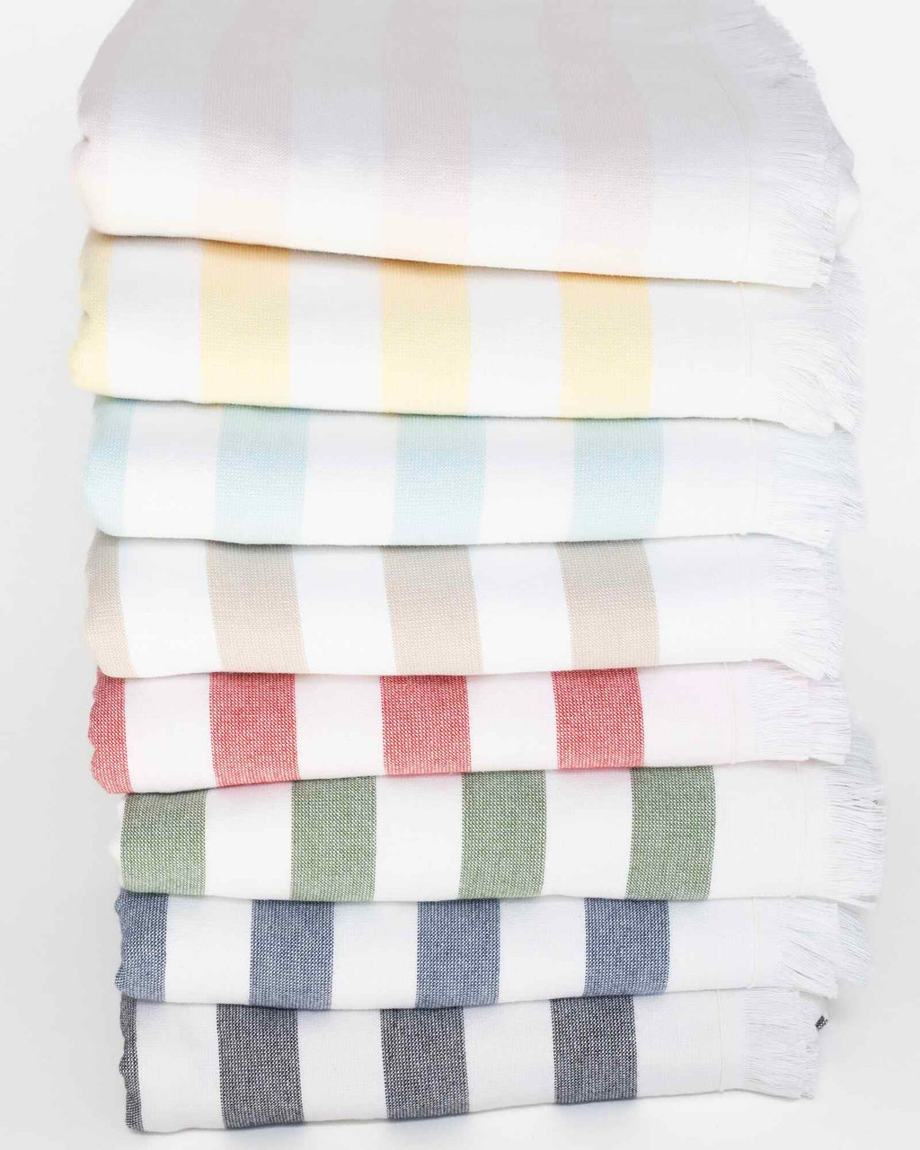 Banner Beach Towel Organic Cotton Luxury Stripe Carlsbad Two-Sided Thin Cute Designer Matching Set Decor Home Striped Pool Fringe Mix and Match Pink Yellow Light Blue Tan Red Green Navy Black