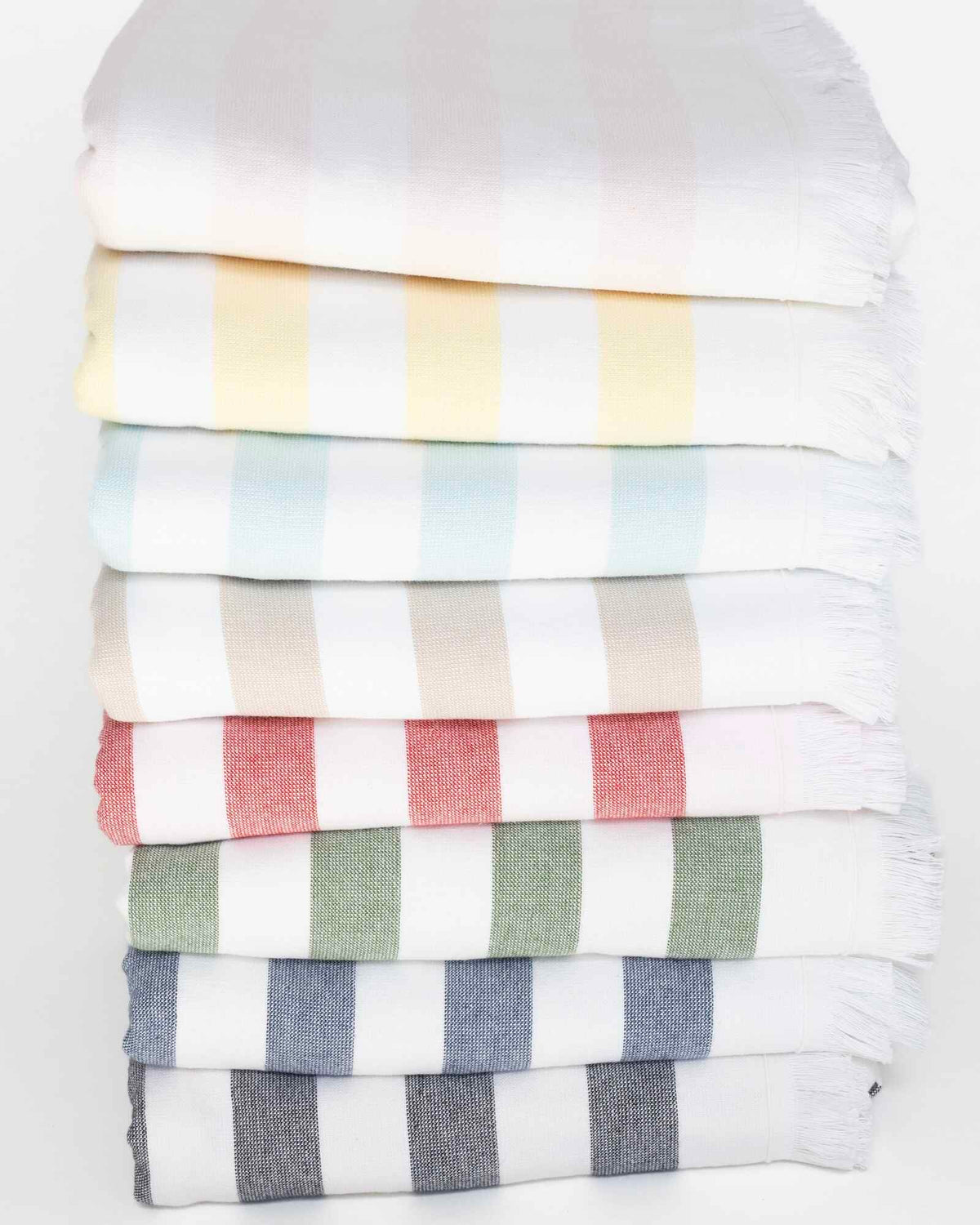 Banner Beach Towel Organic Cotton Luxury Stripe Carlsbad Two-Sided Thin Cute Designer Matching Set Decor Home Striped Pool Fringe Mix and Match Pink Yellow Light Blue Tan Red Green Navy Black