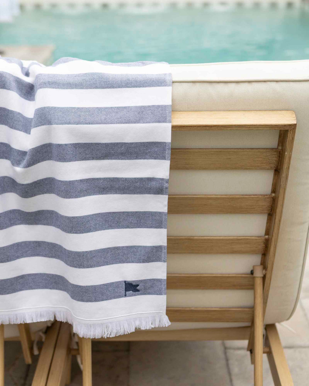 Banner Beach Towel Organic Cotton Luxury Stripe Carlsbad Two-Sided Thin Cute Designer Matching Set Decor Home Striped Pool Fringe Mix and Match Beige Tan Sand