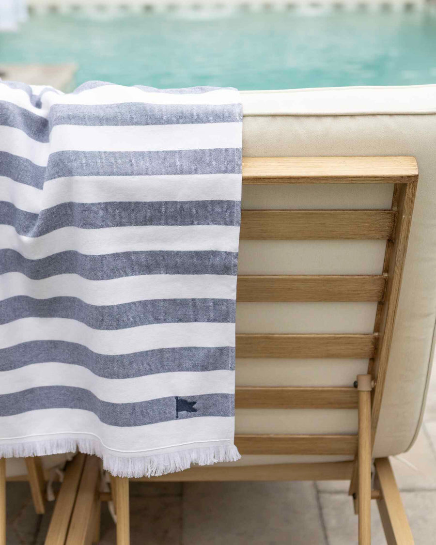 Banner Beach Towel Organic Cotton Luxury Stripe Carlsbad Two-Sided Thin Cute Designer Matching Set Decor Home Striped Pool Fringe Mix and Match Beige Tan Sand