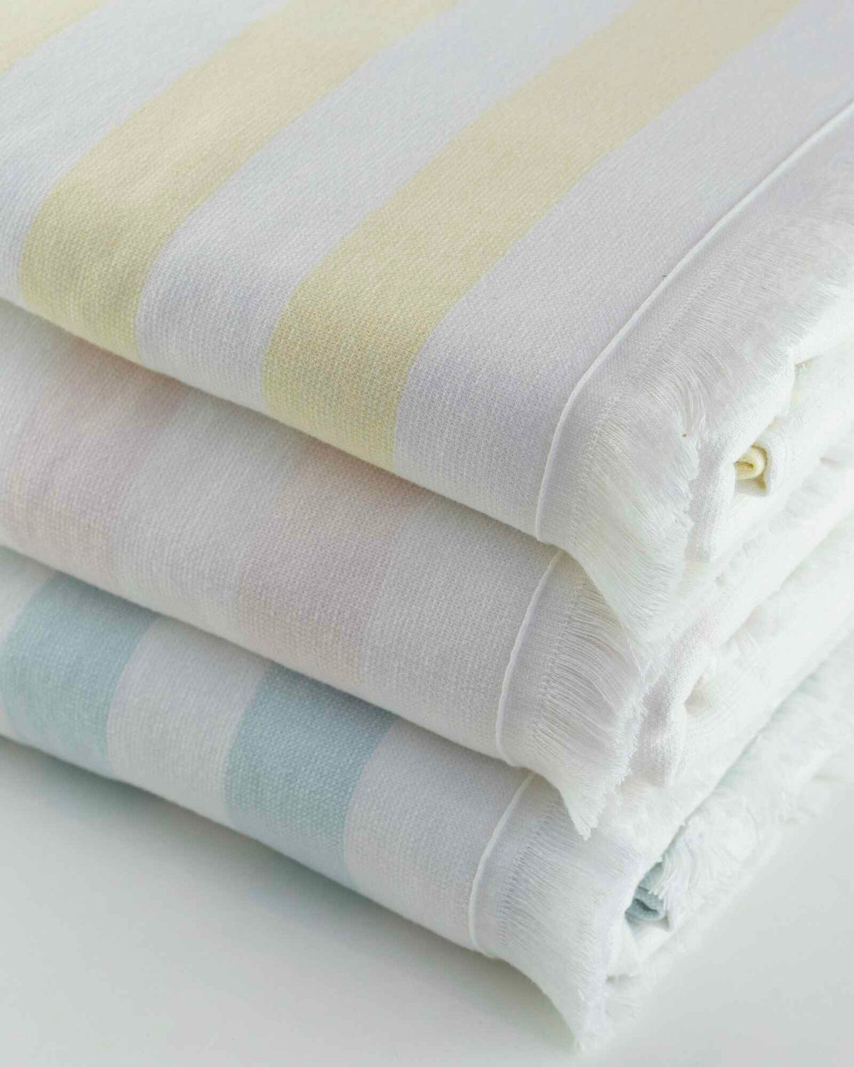 Banner Beach Towel Organic Cotton Luxury Stripe Carlsbad Two-Sided Thin Cute Designer Matching Set Decor Home Striped Pool Fringe Mix and Match Pastel Towels Yellow Light Blue Pink Baby Shower