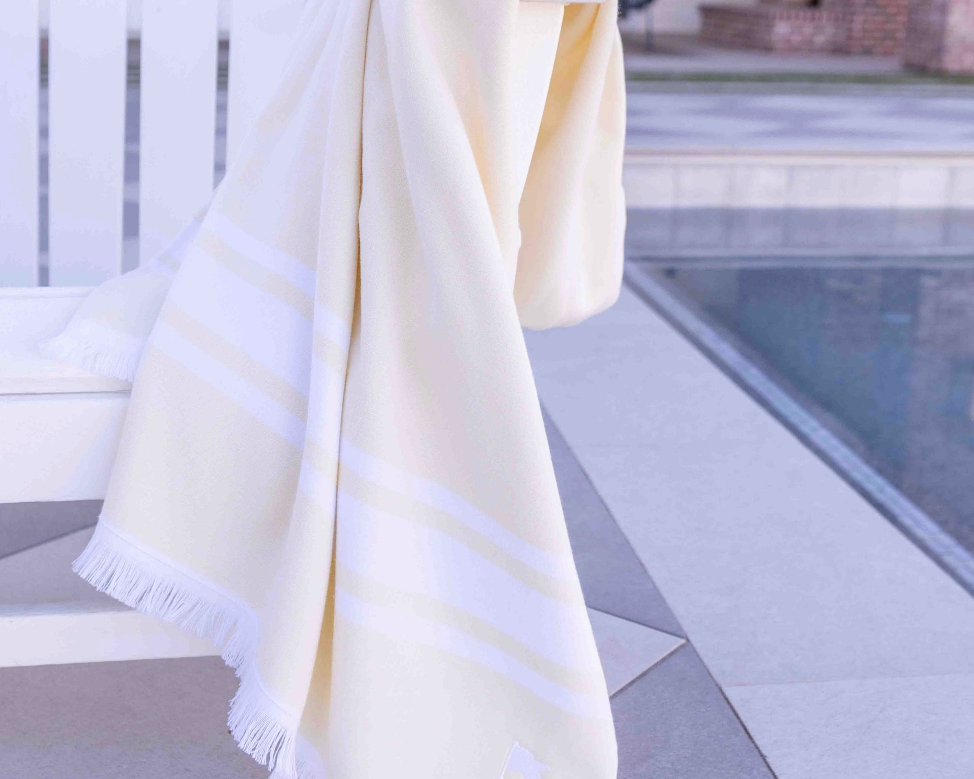 Yellow designer Turkish beach towel