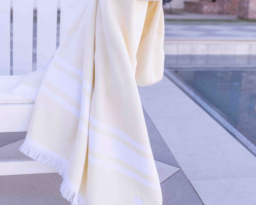 Yellow designer Turkish beach towel